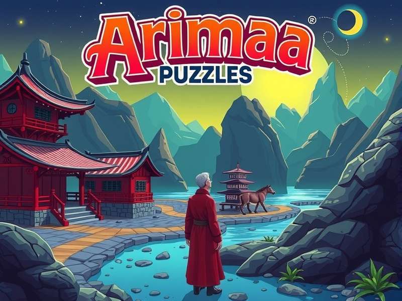 Close-up of Arimaa board with pieces in a complex puzzle setup