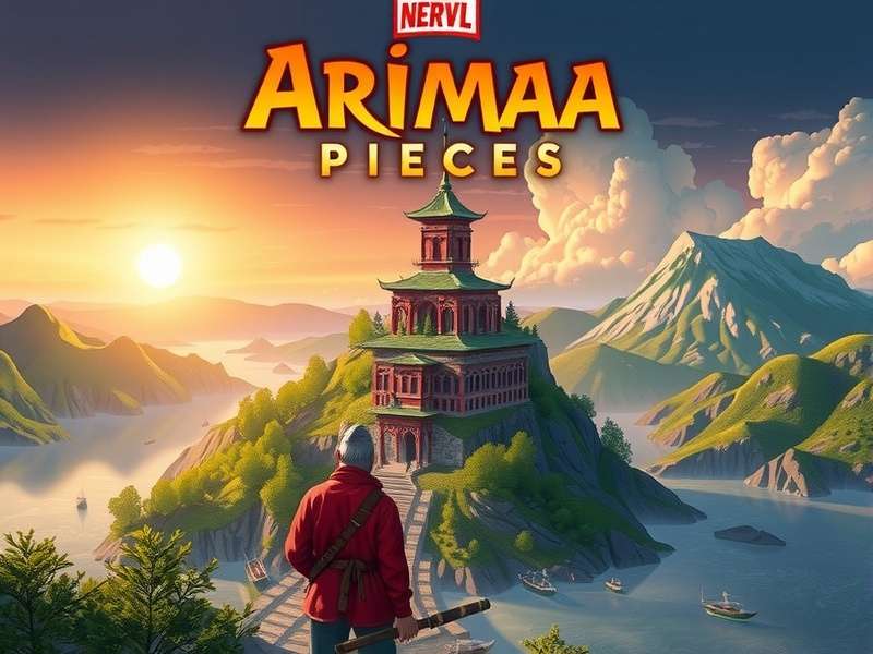 Complete set of Arimaa pieces arranged on board with gold and silver sides