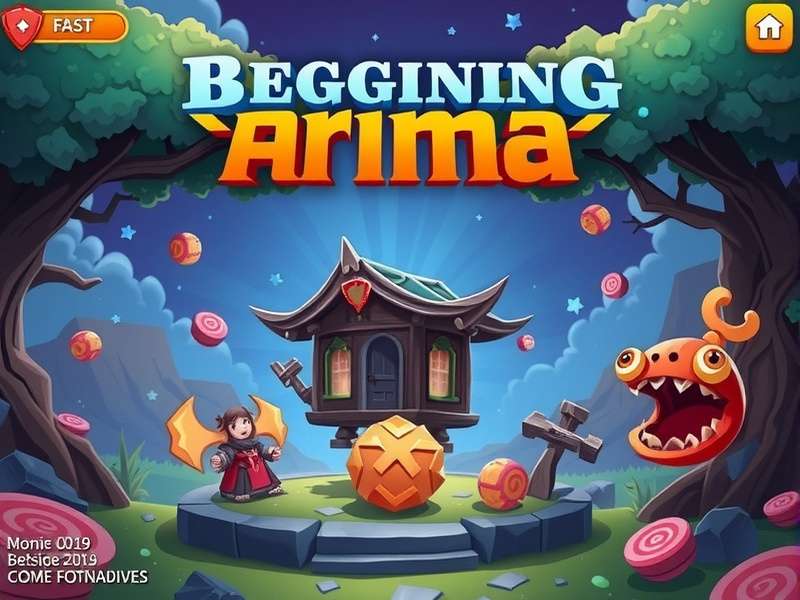 Standard setup for a beginning Arimaa game, showing gold and silver pieces arranged on an 8x8 board