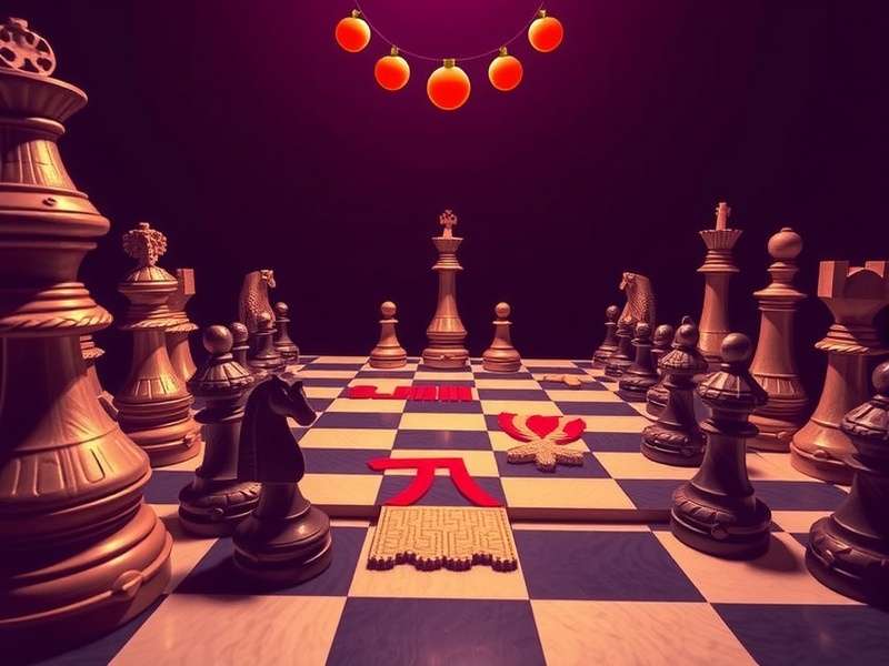 Complex Arimaa midgame position showing strategic piece interaction