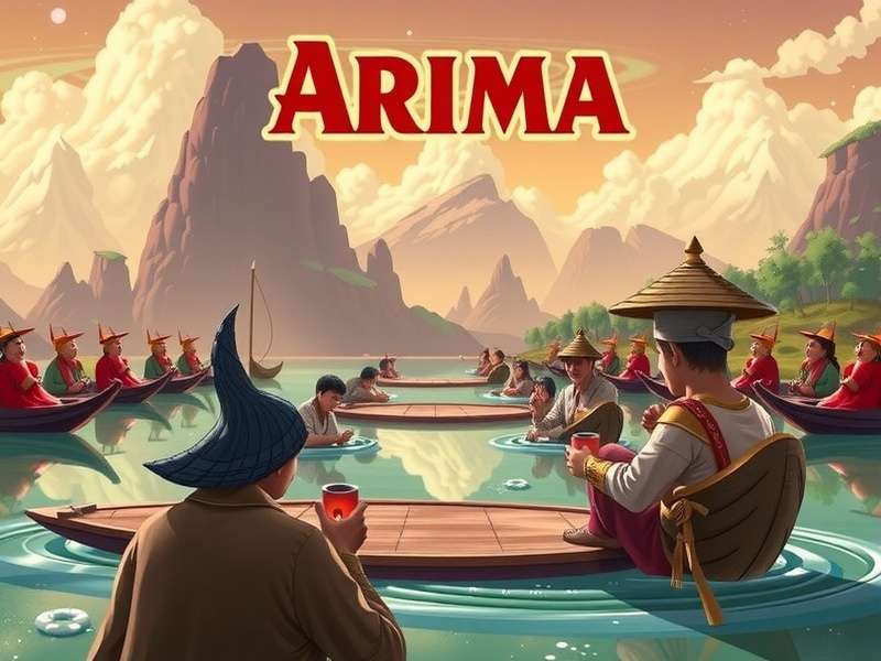 Arimaa Board Game setup with pieces on a wooden board