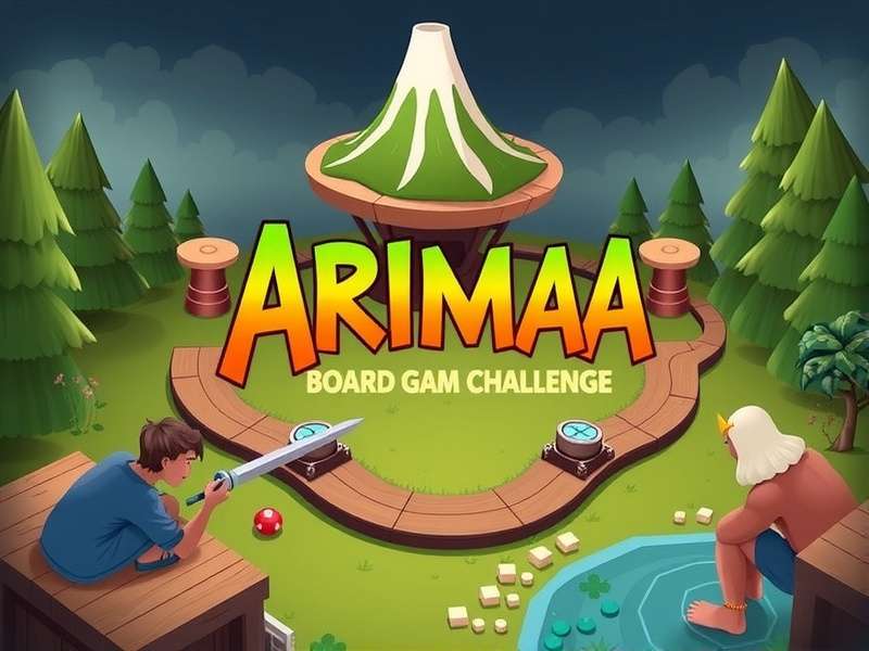 Arimaa board game setup with wooden pieces on a handcrafted board
